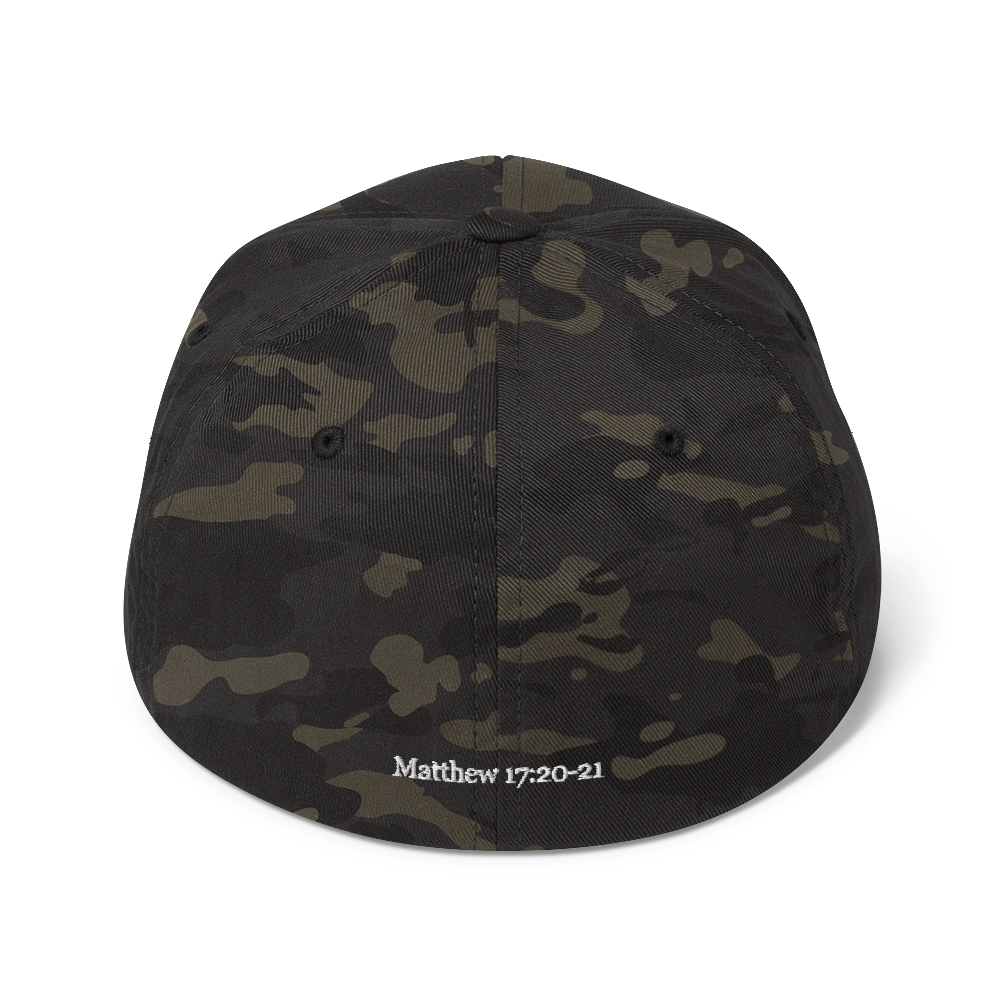 FAITH | Script & Scripture Structured Embroidered Twill Cap - Matthew 17 (CAMO/WHITE)