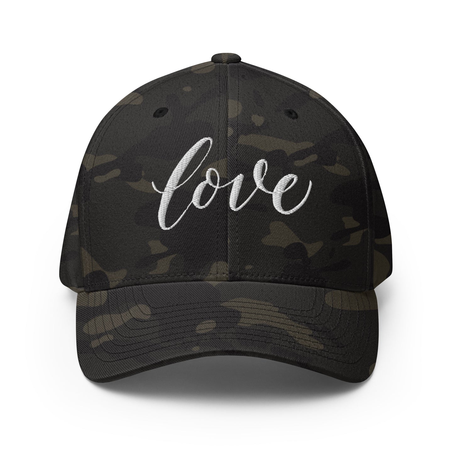 LOVE | Script & Scripture Embroidered Structured Twill Cap - John 3 16 (RED/WHITE)