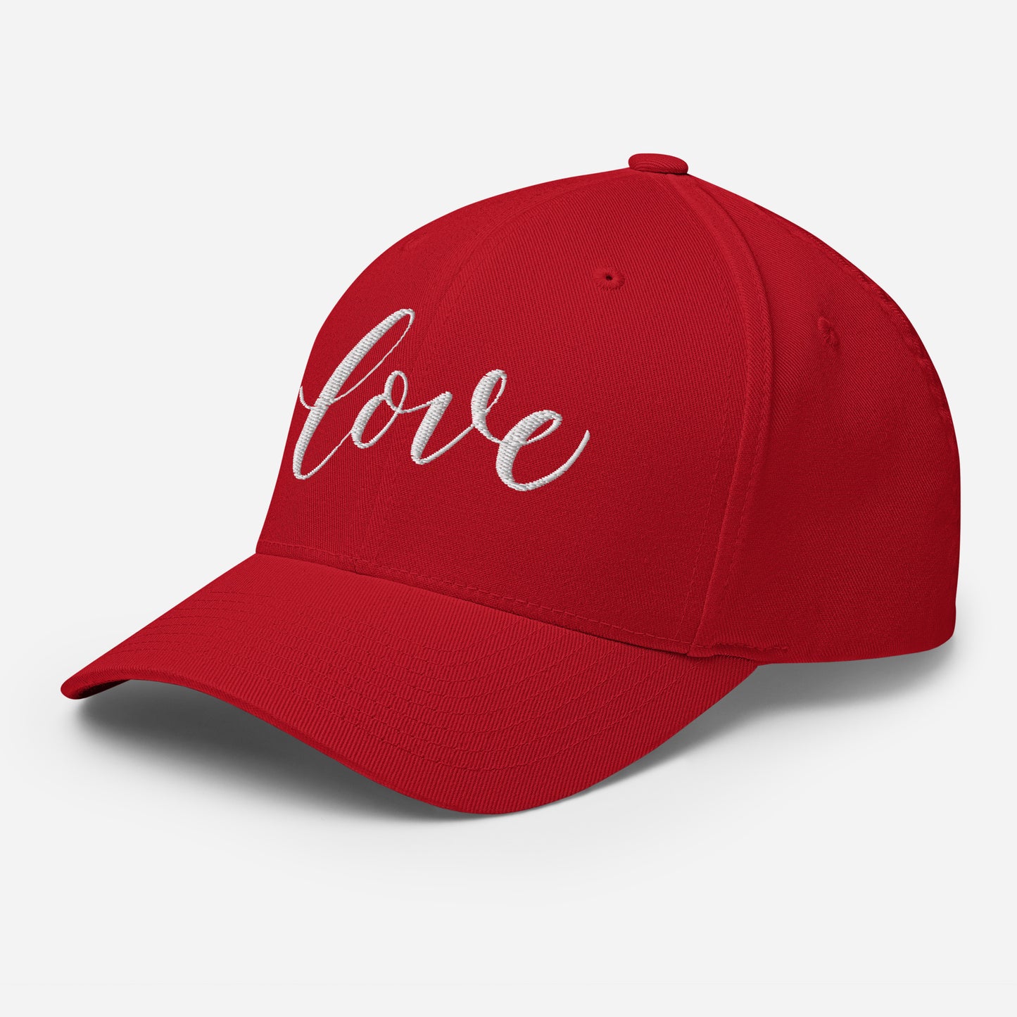 LOVE | Script & Scripture Embroidered Structured Twill Cap - John 3 16 (RED/WHITE)