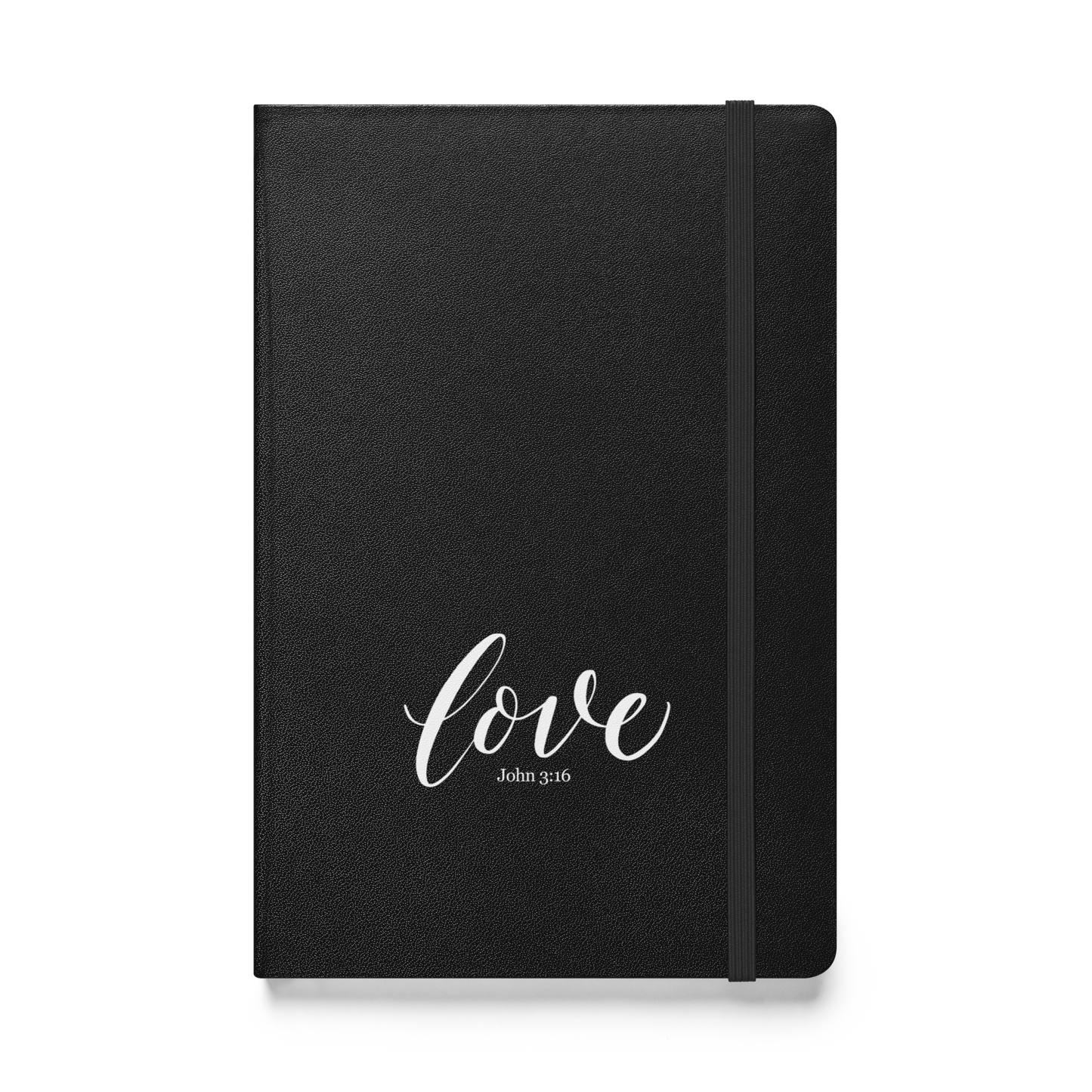 LOVE | Script & Scripture Hardcover Bound Notebook - John 3:16 (BLACK/WHITE, RED/WHITE)