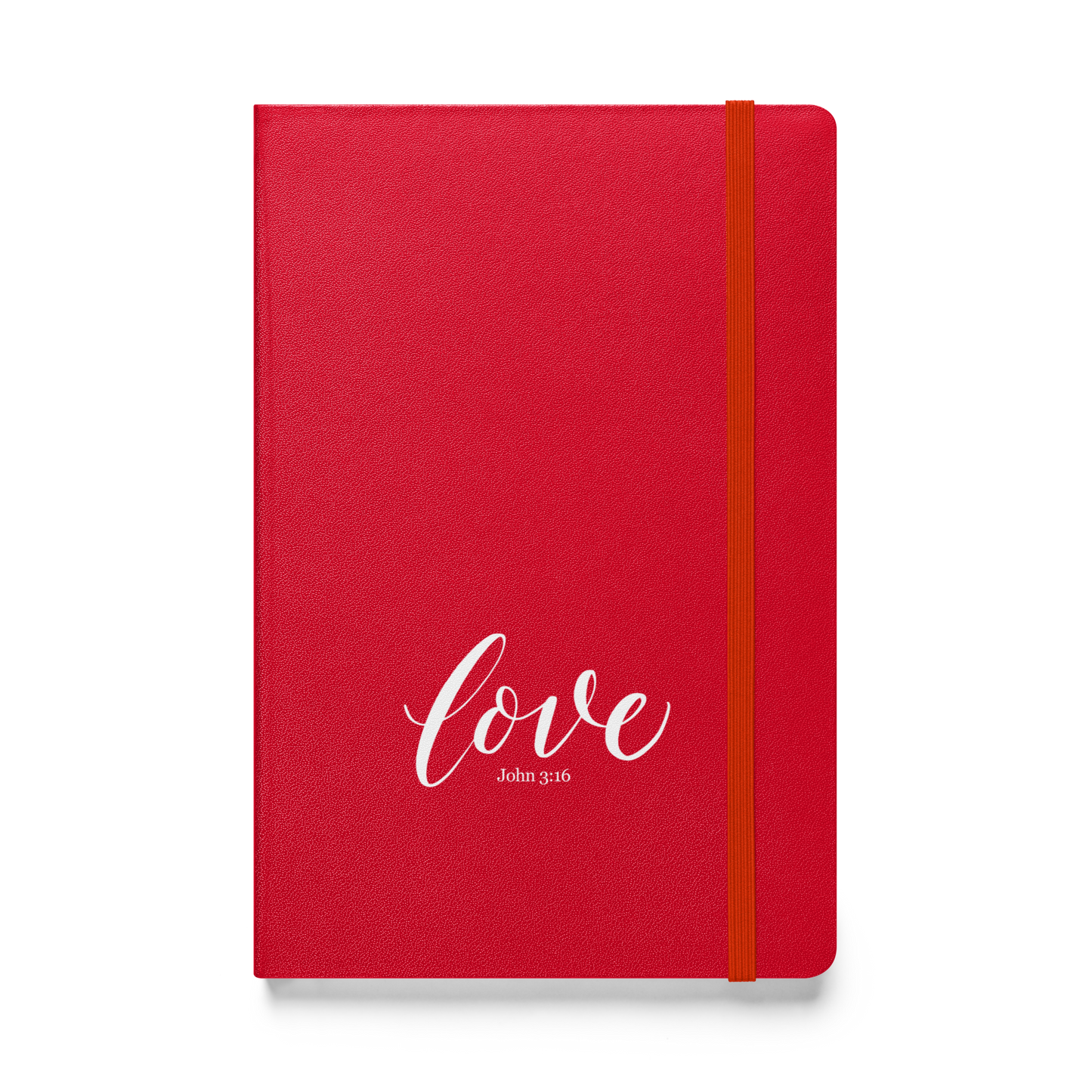 LOVE | Script & Scripture Hardcover Bound Notebook - John 3:16 (BLACK/WHITE, RED/WHITE)