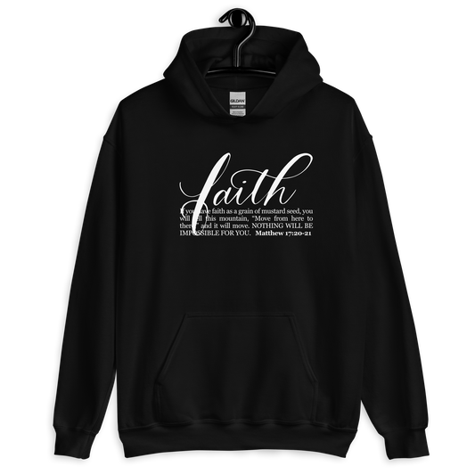 FAITH | Script & Scripture Hoodie - Matthew 17 (BLACK/WHITE)