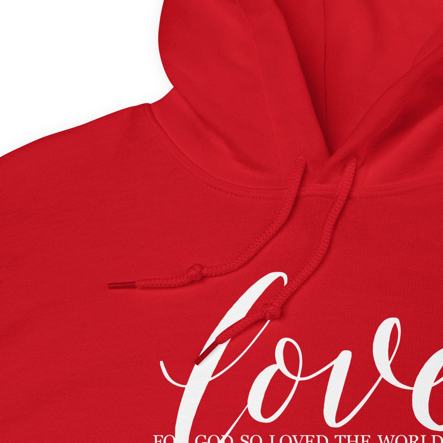 LOVE | Script & Scripture Hoodie - John 3:16 (RED/WHITE)